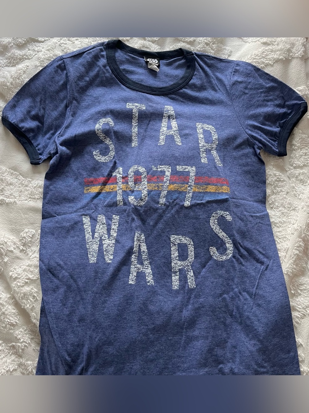Star Wars Navy Short Sleeve Tee with Red & Gold Stripes